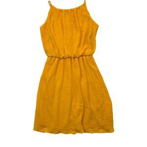 Sleeveless Crepe Dress Yellow